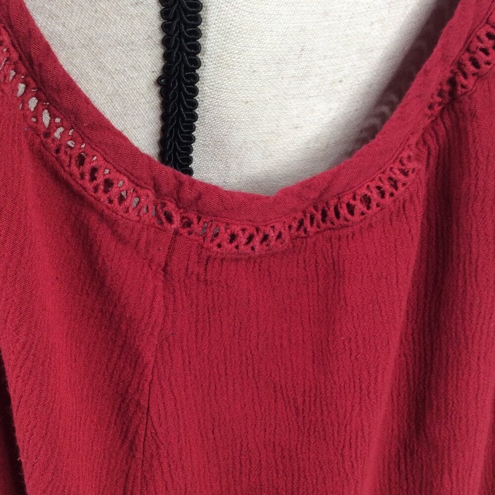 Torrid 3 Gauze Goddess Tank Top Womens Plus Size 3X Red Sleeveless Hi Low Tunic - Picture 9 of 12